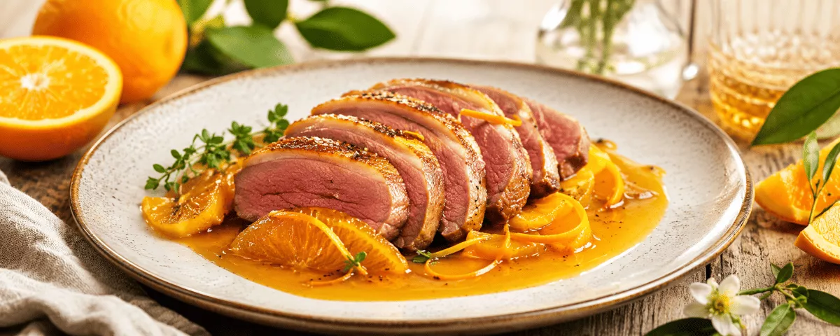 Entenbrust mit Orangensauce