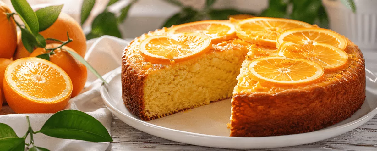 Orangenkuchen mit frischen Orangen
