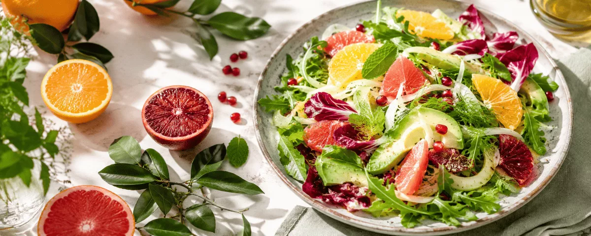 Essbare Zitrusschalen für Salate