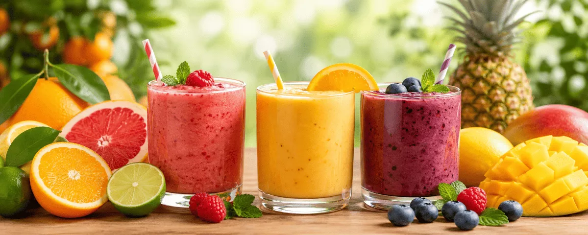 Smoothies und Fruchtcocktails mit Orangen