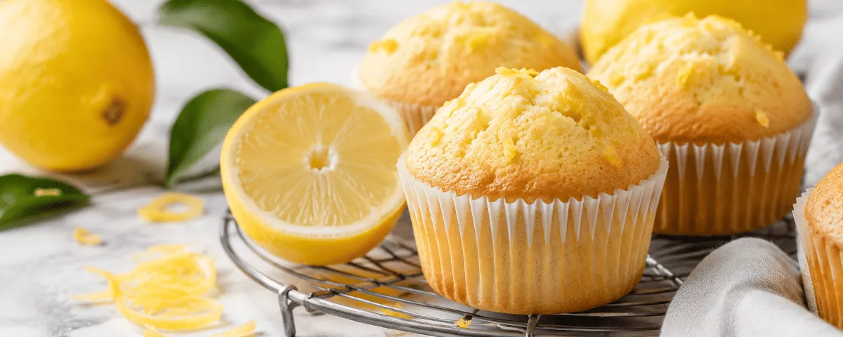 Zitronenmuffins Rezept mit frischen Bio-Zitronen